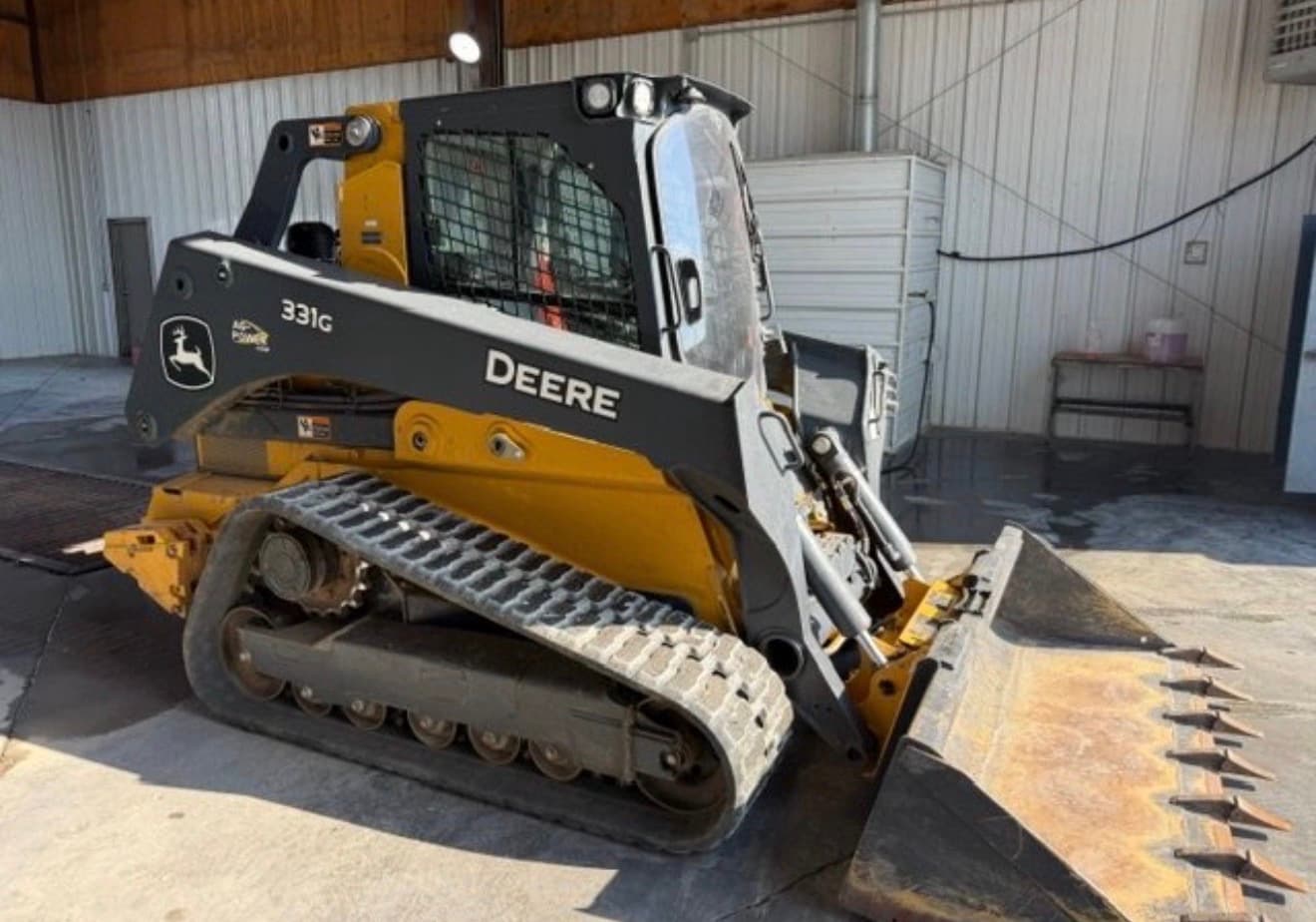 John Deere 331G track loader with tooth bucket, ready to rent near Moberly, Missouri